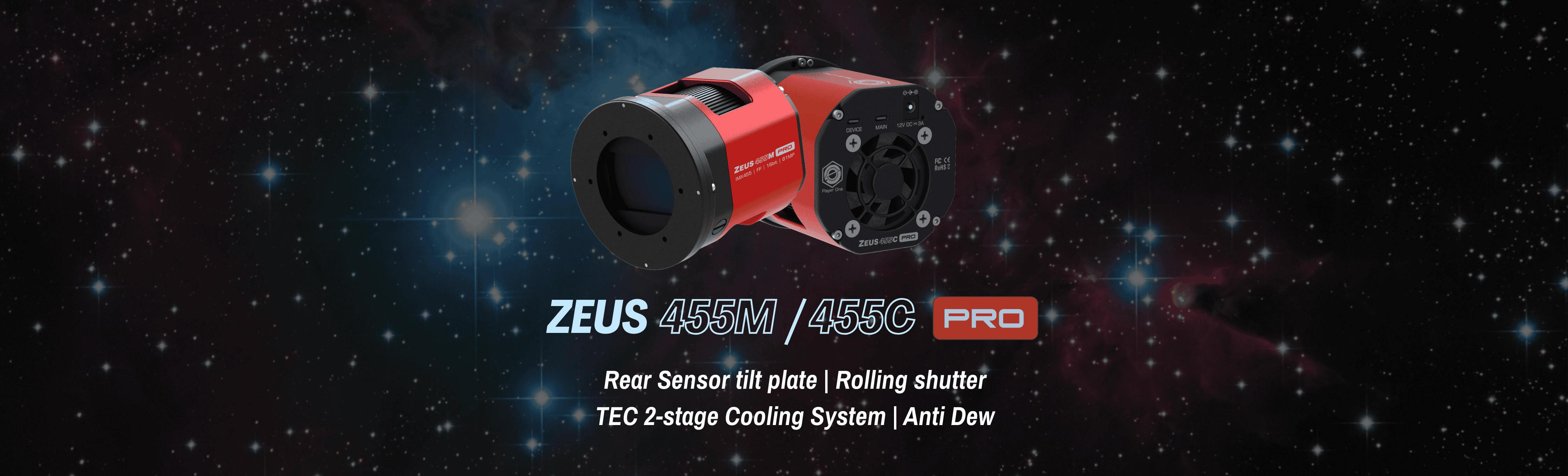 ZEUS 455M PRO (IMX455) USB3.0 Mono Cooled Camera – Player One Astronomy