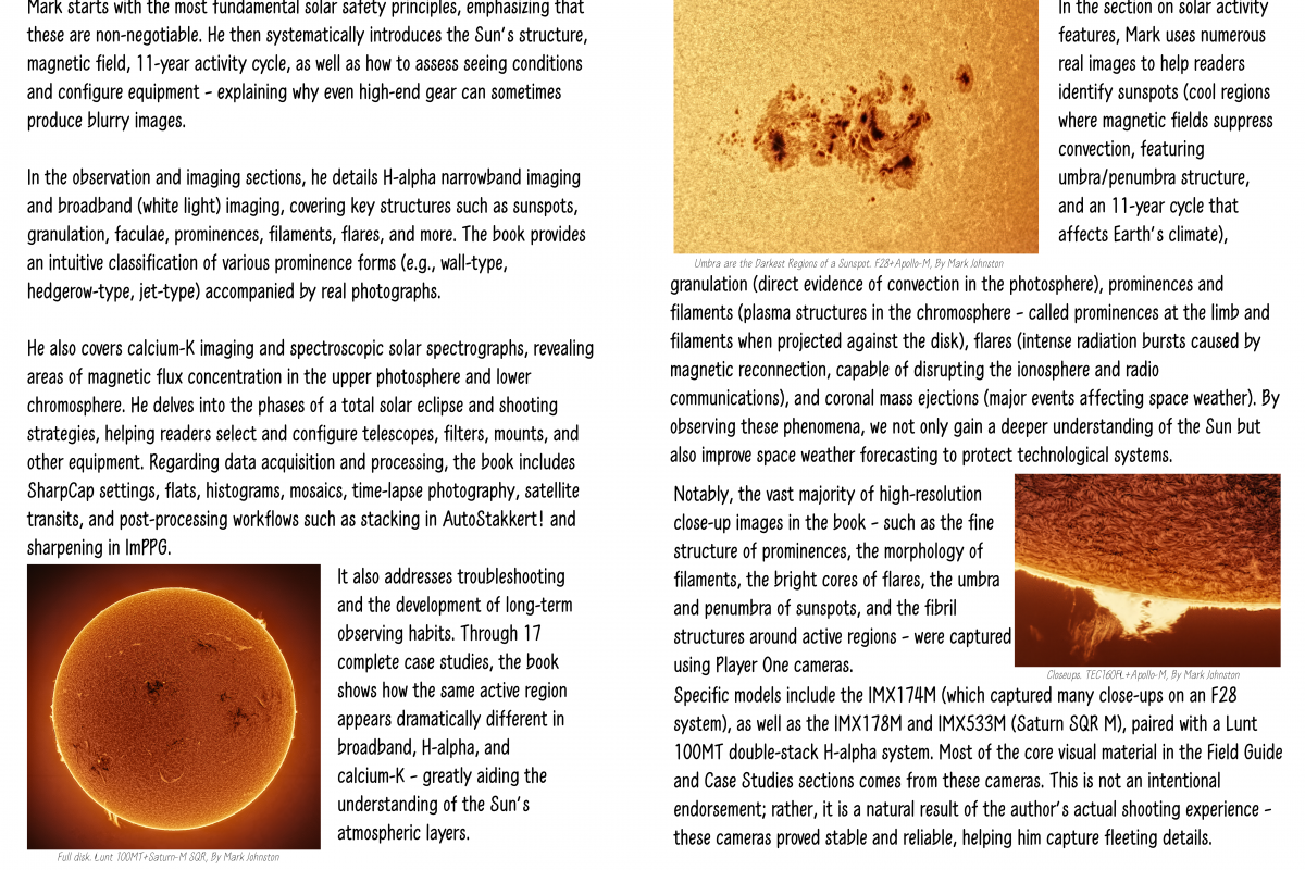 《NASA Solar System Ambassador Mark Johnston’s Solar Observer’s Handbook: The Fiery Details Through Player One Cameras》